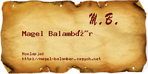 Magel Balambér névjegykártya